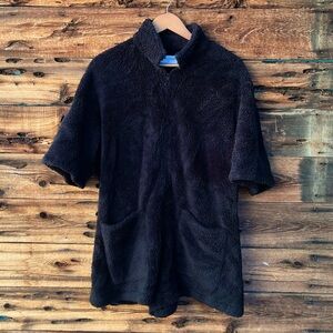 RIVET UTILITY | Black Fleece Romper Jumpsuit S